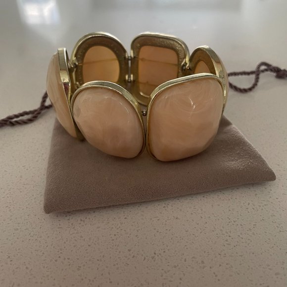 Chunky pearl stone gold stone bracelet - Picture 3 of 4